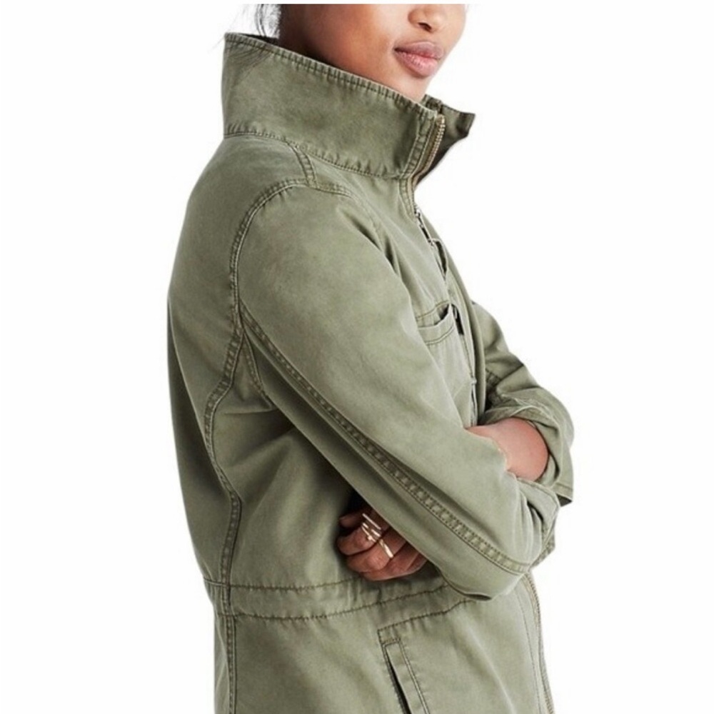 Madewell Fleet Jacket Olive Green Zip Military Utility Chore Coat Womens, Medium - Picture 3 of 13